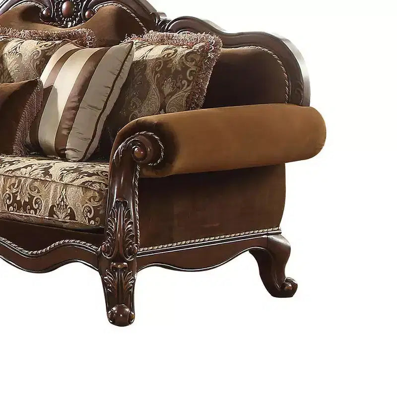 89" Jardena Sofa: Rolled Arms, Queen Anne Legs, Nailhead Trim - Acme Furniture