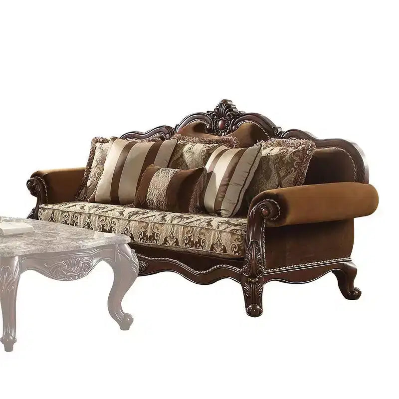 89" Jardena Sofa: Rolled Arms, Queen Anne Legs, Nailhead Trim - Acme Furniture