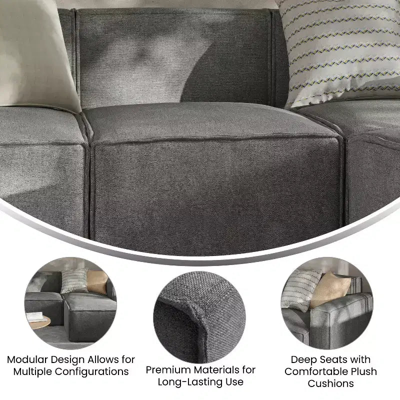 Merrick Lane Modular Middle Armless Chair