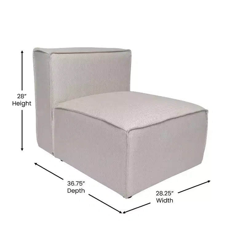 Merrick Lane Modular Middle Armless Chair