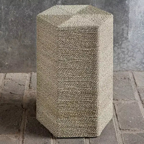 Uttermost Sea Braid 13 Wide Natural Seagrass Hexagonal Accent Table