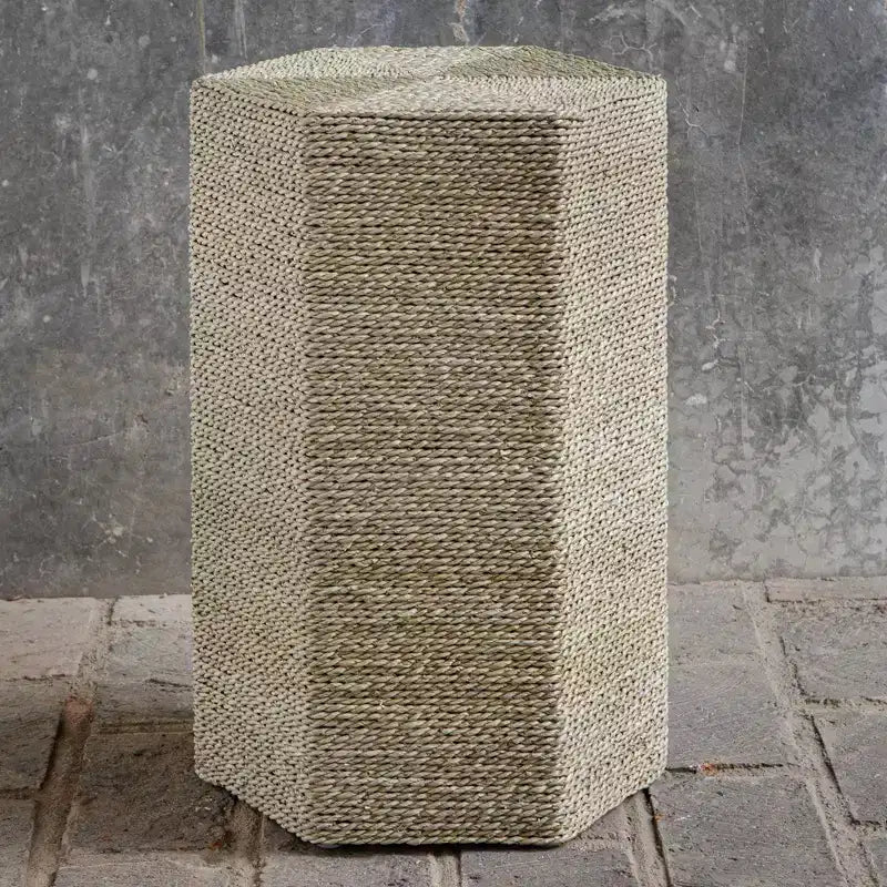 Uttermost Sea Braid 13 Wide Natural Seagrass Hexagonal Accent Table