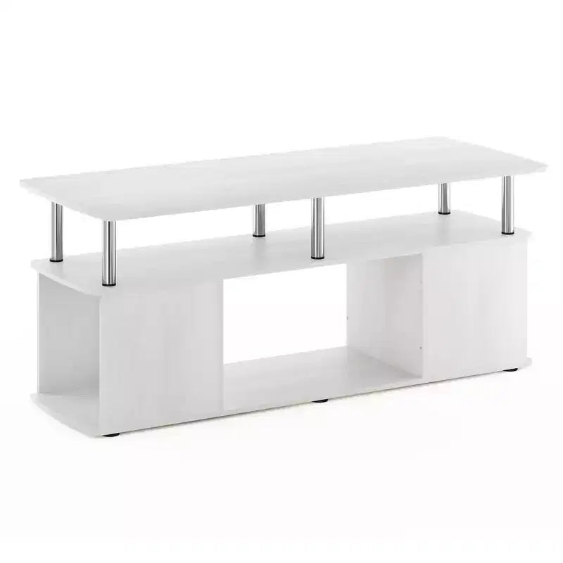 Furinno Modern TV Stand Media Entertainment Center for TV's up To 50 w/Open Storage Compartment for Living Room&Bedroom,White Oak