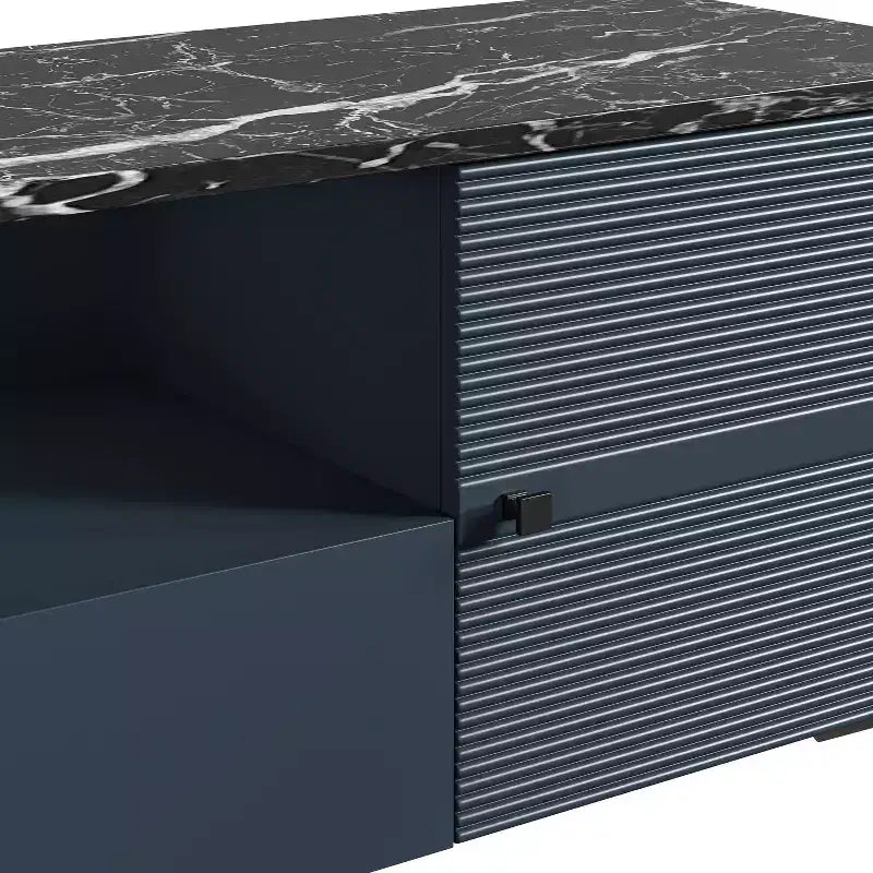 70" Modern Storage TV Stand Cabinet Features Premium Faux Marble Countertop TVs up 75" - Festivo