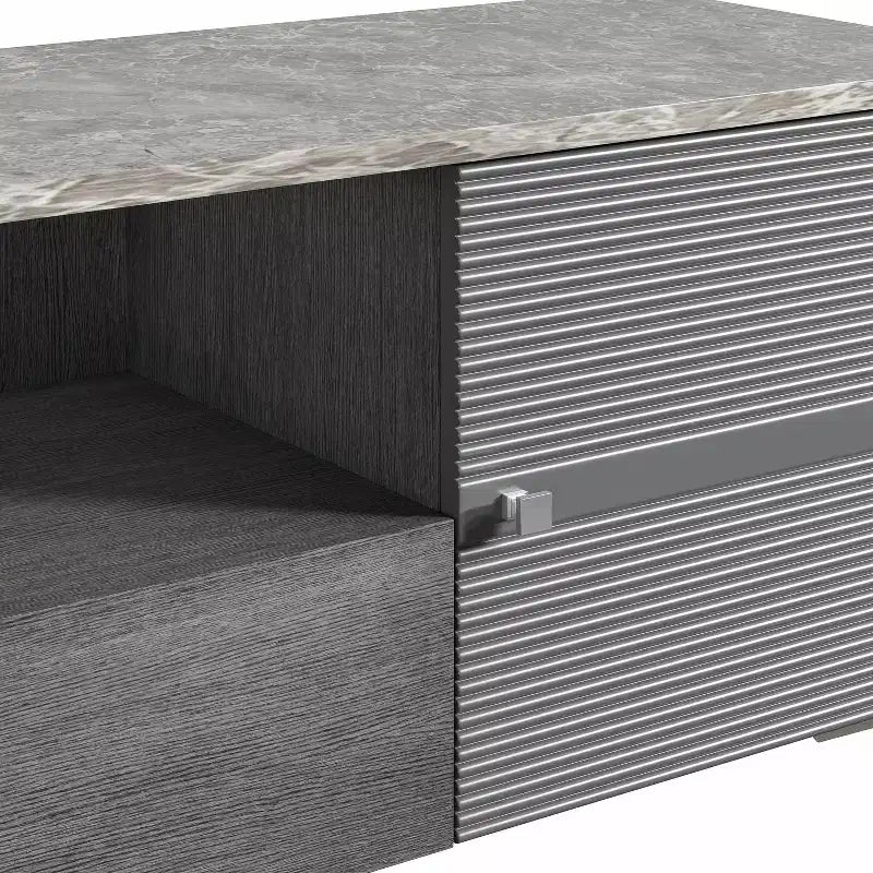 70" Modern Storage TV Stand Cabinet Features Premium Faux Marble Countertop TVs up 75" - Festivo