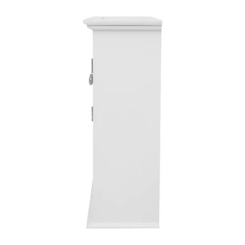 Emma and Oliver Wall Mounted Bathroom Medicine Cabinet Organizer with Adjustable In-Cabinet Shelf, Dual Magnetic Closure Doors, Bottom Open Display Shelf