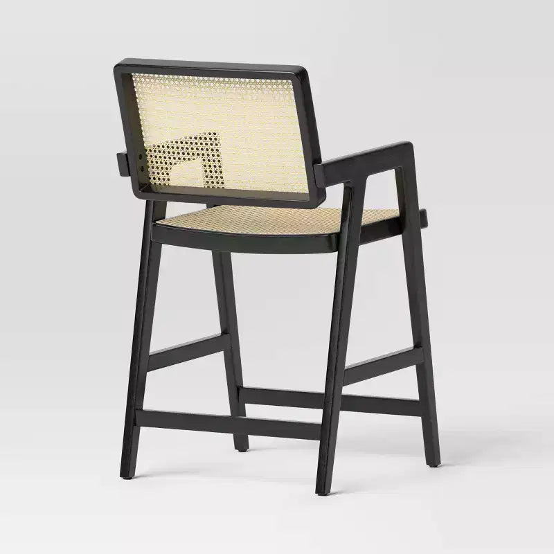 Wood Framed Woven Panel Counter Height Barstool - Threshold