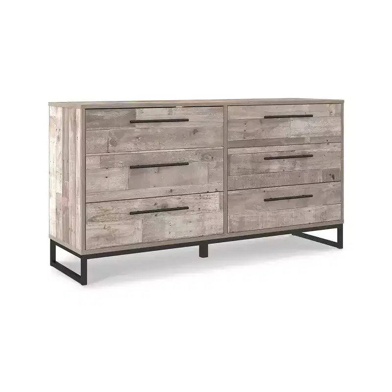 Signature Design by Ashley Casual Neilsville 6 Drawer Dresser, Whitewash