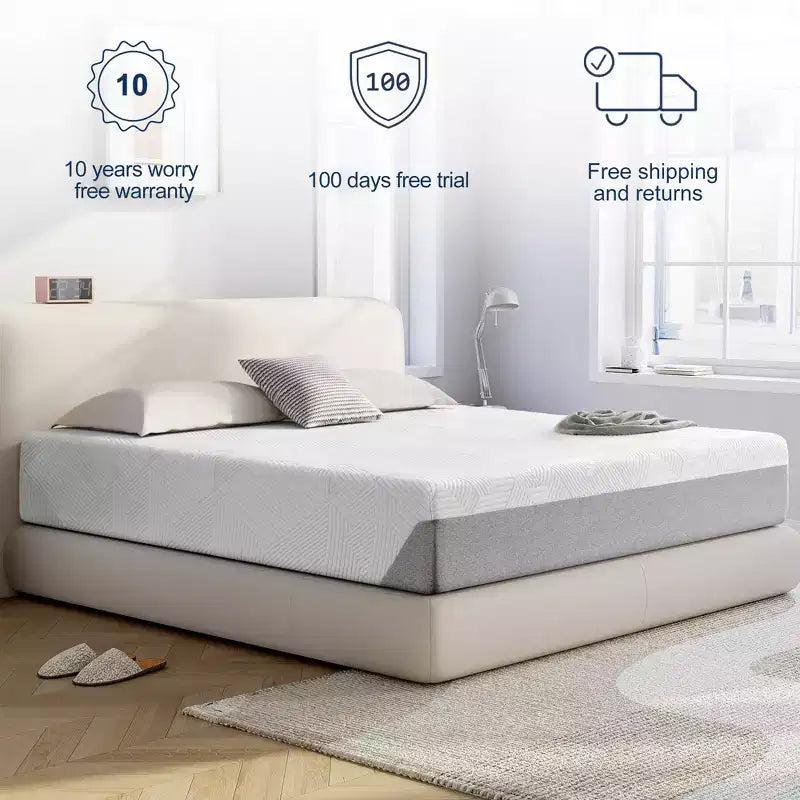Wuleitex 10 Inch Medium Cooling Gel Memory Foam Mattress with Breathable Cover