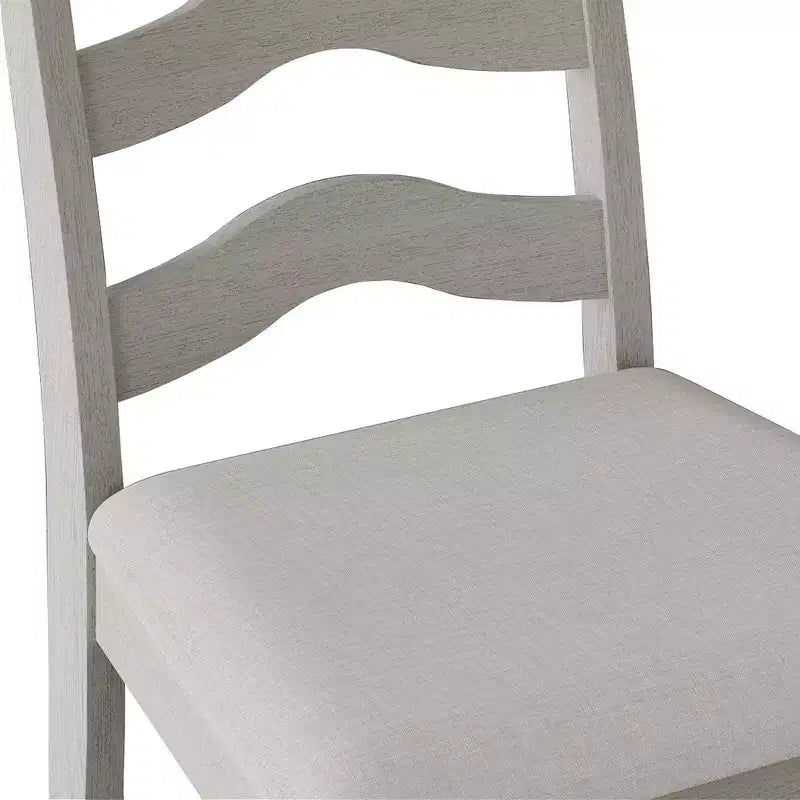 ChaletPosh Wooden Dining Chair With Warm Grey Cover (Set of 2)